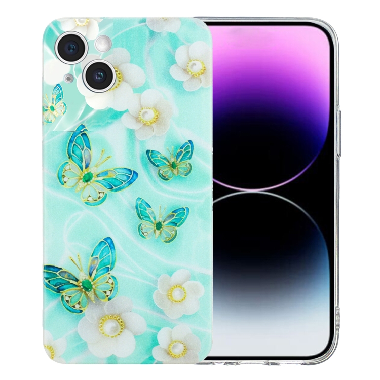 

For iPhone 15 Colorful Painting Pattern TPU Phone Case(Butterflies)