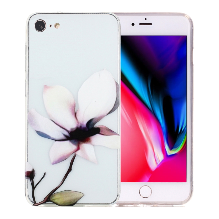 

For iPhone SE 2022 / 2020 / 8 / 7 Colorful Painting Pattern TPU Phone Case(White Flowers)