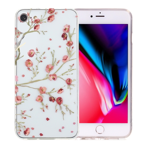 

For iPhone SE 2022 / 2020 / 8 / 7 Colorful Painting Pattern TPU Phone Case(Red Flowers)