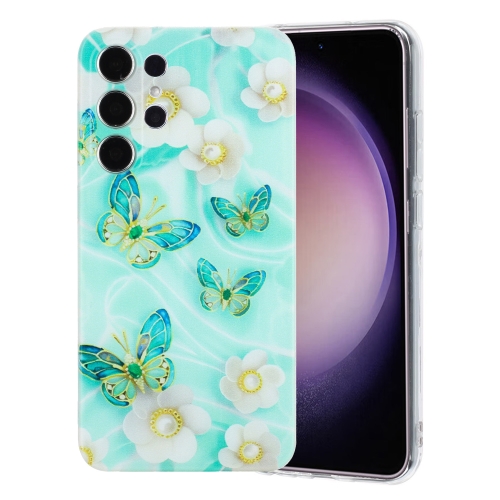 

For Samsung Galaxy S23 Ultra 5G Colorful Painting Pattern TPU Phone Case(Butterflies)