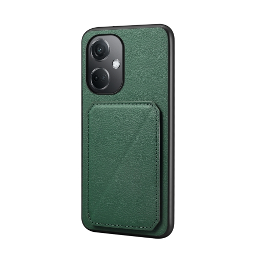 

For OPPO K11 / OnePlus Nord CE 3 5G D04 Calf Texture Dual Card Slot Holder Phone Case(Green)