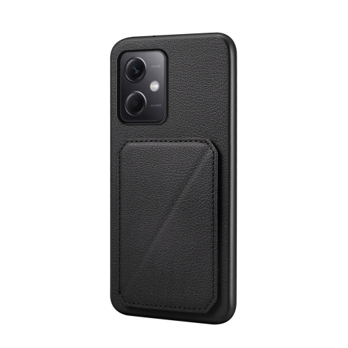 

For Xiaomi Redmi Note 12 5G Global/Note 12R Pro D04 Calf Texture Dual Card Slot Holder Phone Case(Black)