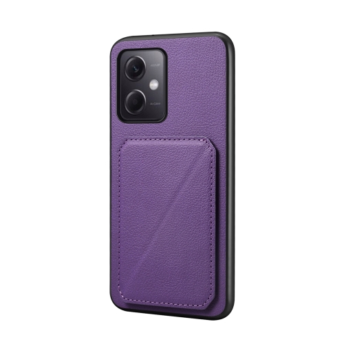 

For Xiaomi Redmi Note 12 5G Global/Note 12R Pro D04 Calf Texture Dual Card Slot Holder Phone Case(Purple)