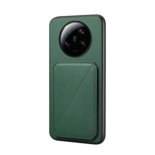 For Xiaomi 13 Ultra D04 Calf Texture Dual Card Slot Holder Phone Case(Green) digital voice recorder dual microphone sound lectures card for audio recorders 8gb dictaphone support tf meetings in stock