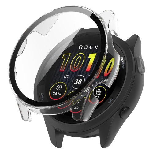 For Garmin Forerunner 165 / 165 Music PC + Tempered Film Integrated Watch Protective Case(Transparent)