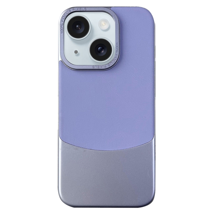 

For iPhone 15 Plus Napa Texture PC + Leather Phone Case(Light Purple)