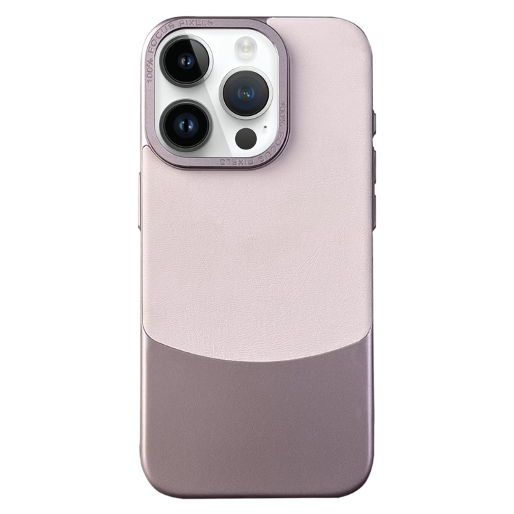 

For iPhone 14 Pro Napa Texture PC + Leather Phone Case(Pink)