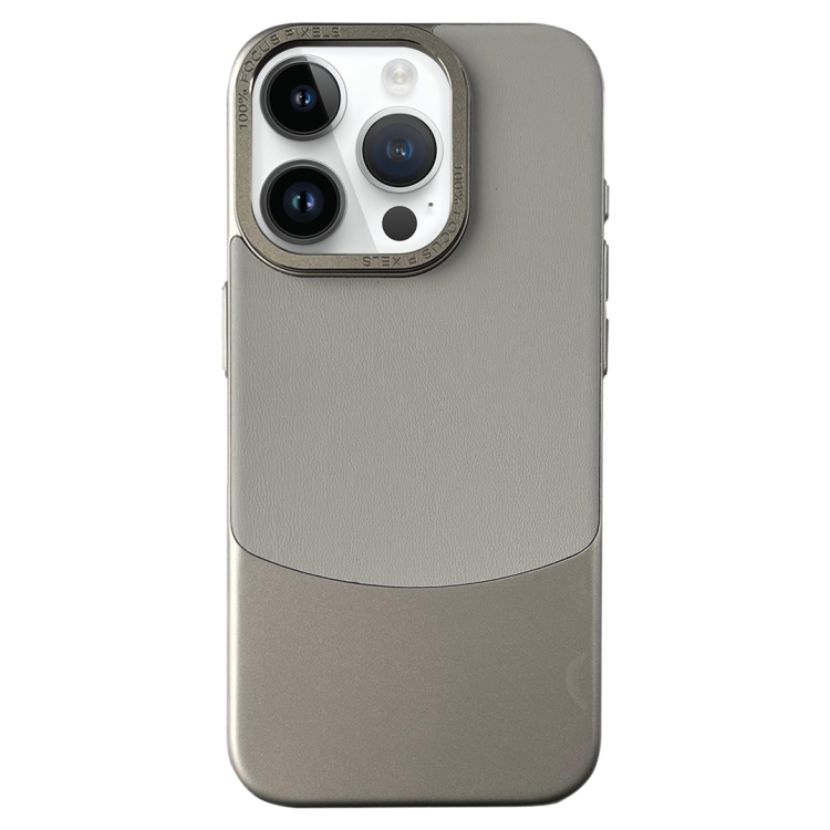 

For iPhone 13 Pro Max Napa Texture PC + Leather Phone Case(Grey)