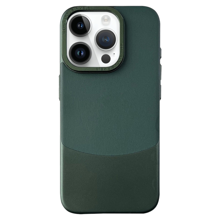 

For iPhone 13 Pro Max Napa Texture PC + Leather Phone Case(Dark Green)