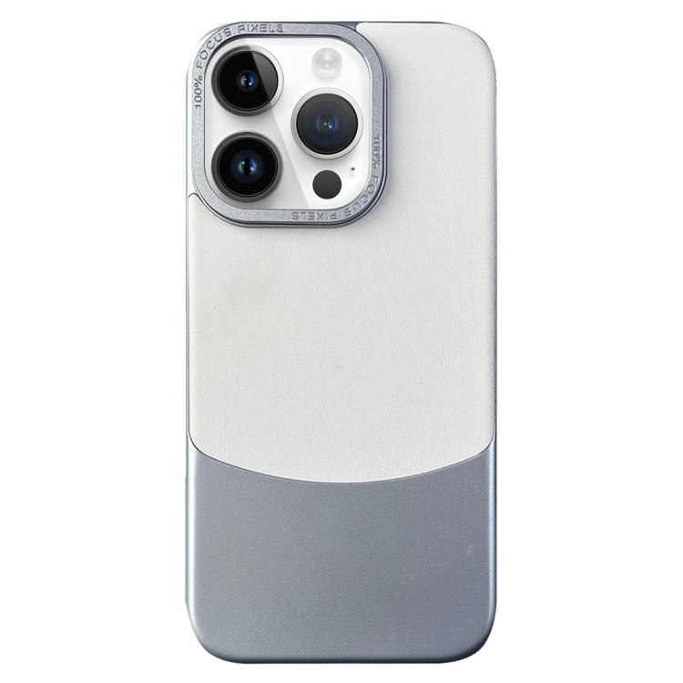 

For iPhone 12 Pro Max Napa Texture PC + Leather Phone Case(Silver)