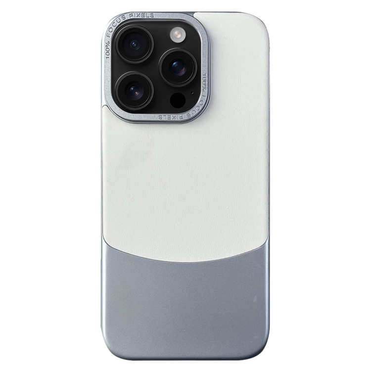 

For iPhone 16 Pro Napa Texture PC + Leather Phone Case(Silver)