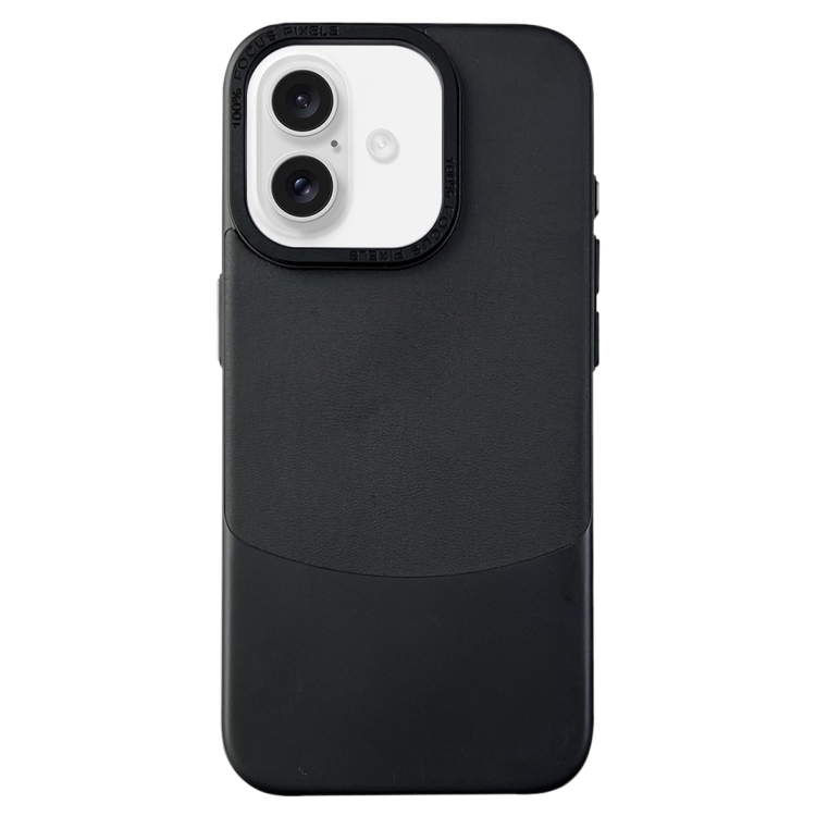 

For iPhone 16 Plus Napa Texture PC + Leather Phone Case(Black)