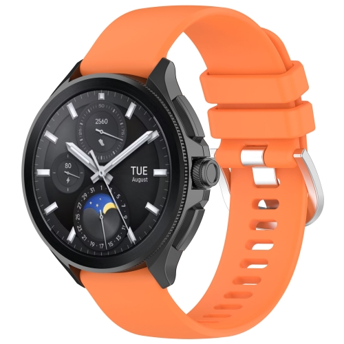 For Xiaomi Watch 2 Liquid Glossy Silver Buckle Silicone Watch Band(Orange)
