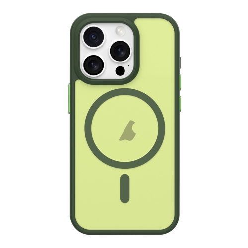 

For iPhone 13 Pro Metal Button Skin Feel Matte MagSafe Shockproof Phone Case(Green)
