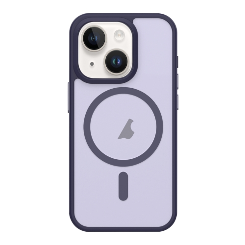 

For iPhone 13 Metal Button Skin Feel Matte MagSafe Shockproof Phone Case(Purple)
