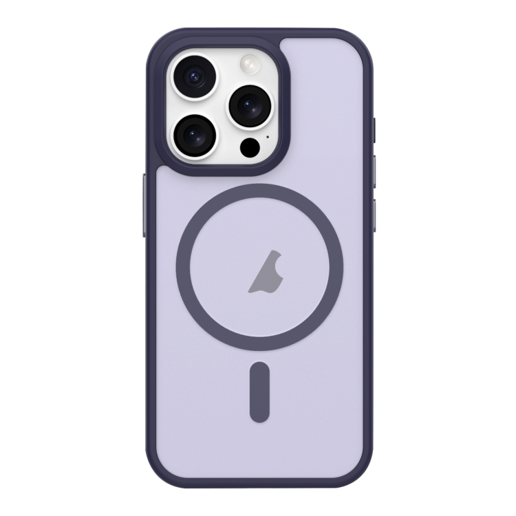 

For iPhone 12 Pro Metal Button Skin Feel Matte MagSafe Shockproof Phone Case(Purple)