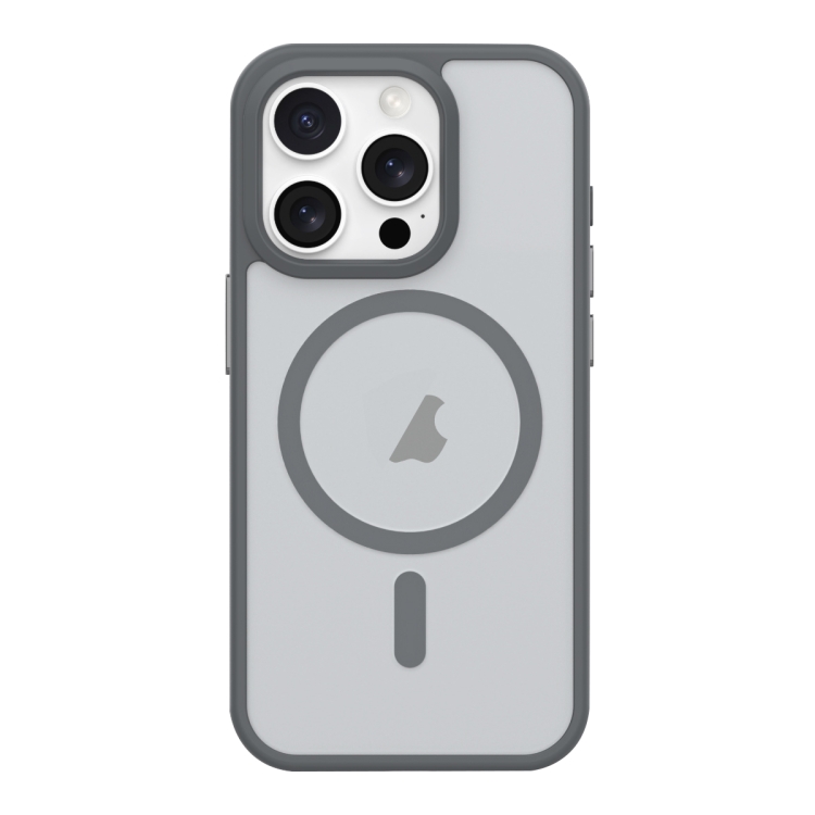 

For iPhone 12 Pro Metal Button Skin Feel Matte MagSafe Shockproof Phone Case(Grey)