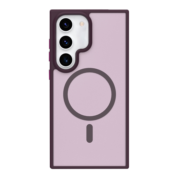 

For Samsung Galaxy S22 5G Metal Button Skin Feel Matte MagSafe Shockproof Phone Case(Red)