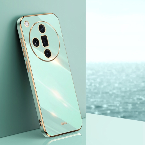 

For OPPO Find X7 5G XINLI Straight 6D Plating Gold Edge TPU Phone Case(Mint Green)