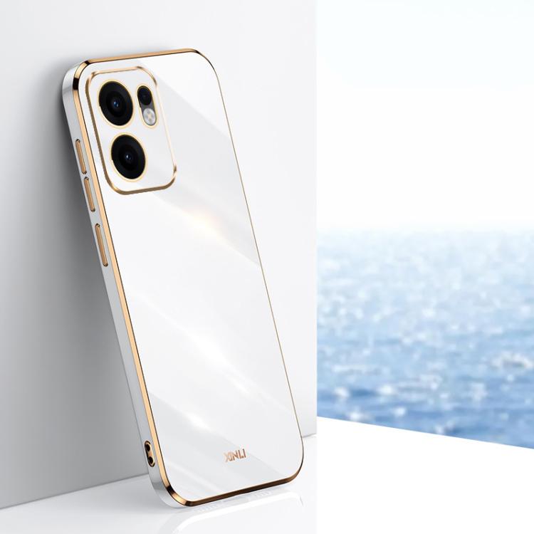 

For OPPO Reno13 F 5G Global XINLI Straight Edge 6D Electroplate TPU Phone Case(White)