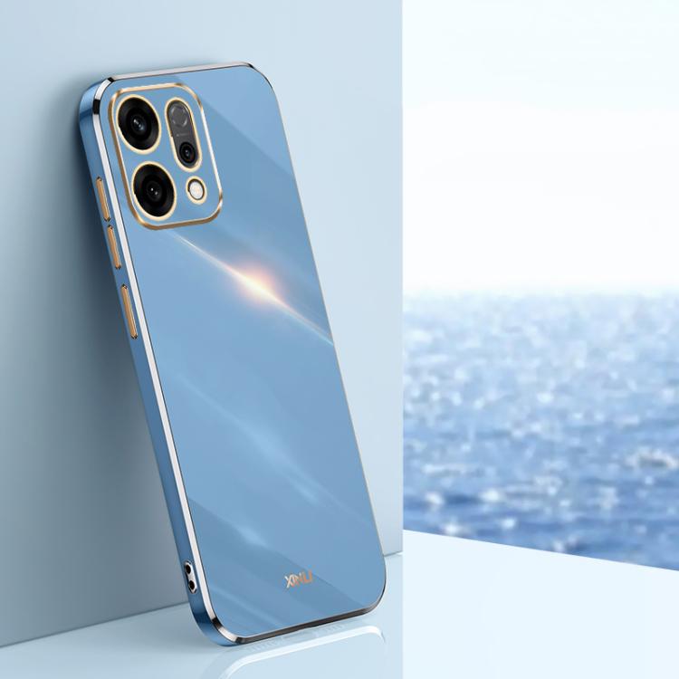 

For OPPO Reno14 5G Global XINLI Straight Edge 6D Electroplate TPU Phone Case(Celestial Blue)