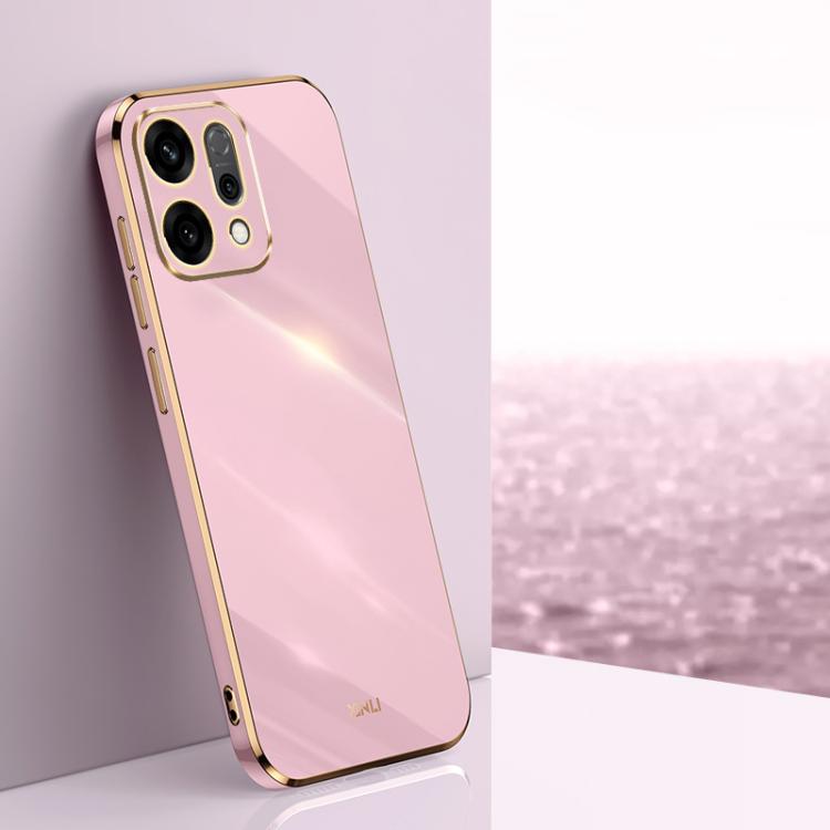 

For OPPO Reno14 5G Global XINLI Straight Edge 6D Electroplate TPU Phone Case(Cherry Purple)