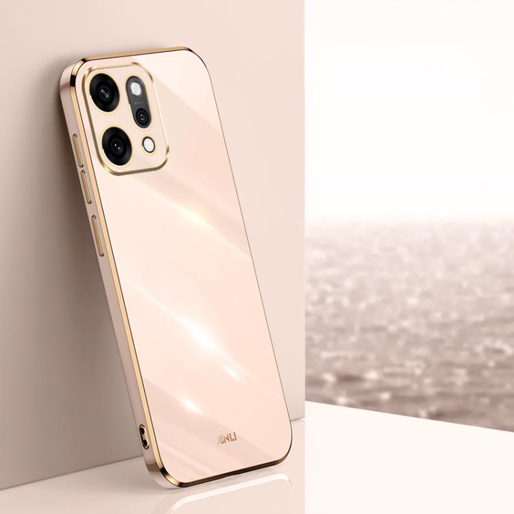 

For OPPO Reno14 Pro 5G Global XINLI Straight Edge 6D Electroplate TPU Phone Case(Pink)