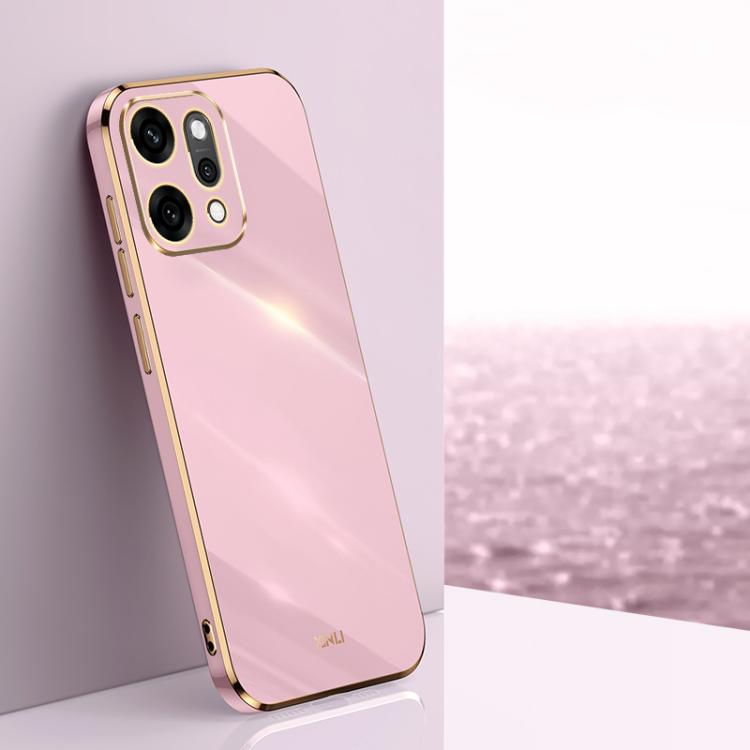 

For OPPO Reno14 Pro 5G Global XINLI Straight Edge 6D Electroplate TPU Phone Case(Cherry Purple)
