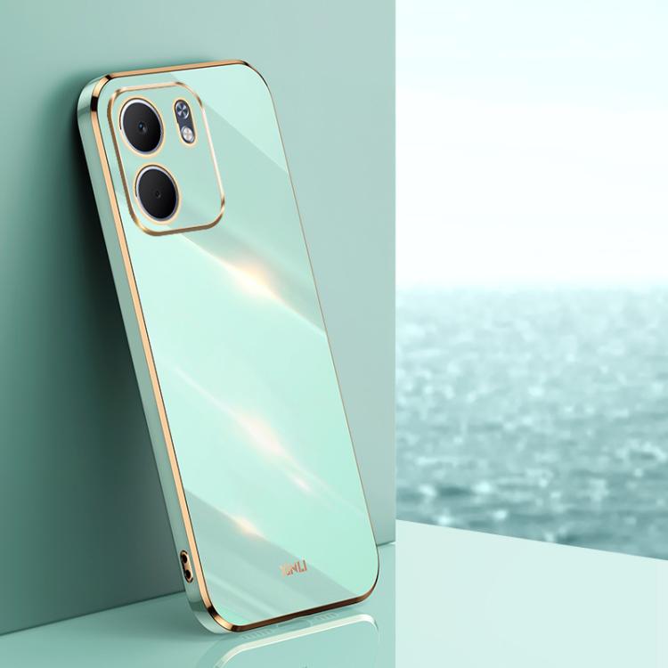 

For OPPO A5X 5G Global XINLI Straight Edge 6D Electroplate TPU Phone Case(Mint Green)