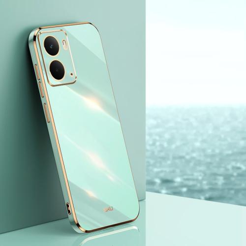 

For Realme Neo7X XINLI Straight Edge 6D Electroplate TPU Phone Case(Mint Green)