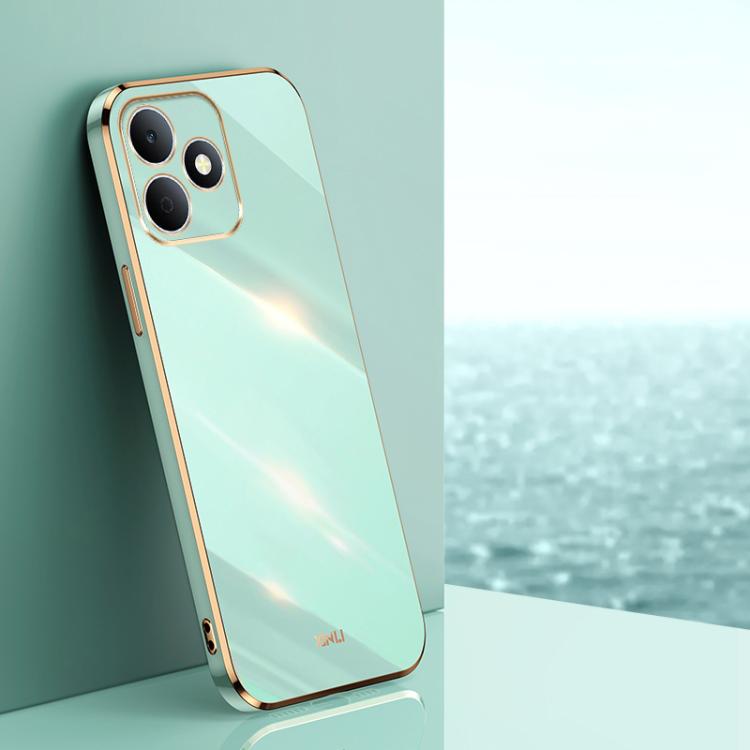 For Realme Note 80 4G XINLI Straight Edge 6D Electroplate TPU Phone Case(Mint Green)