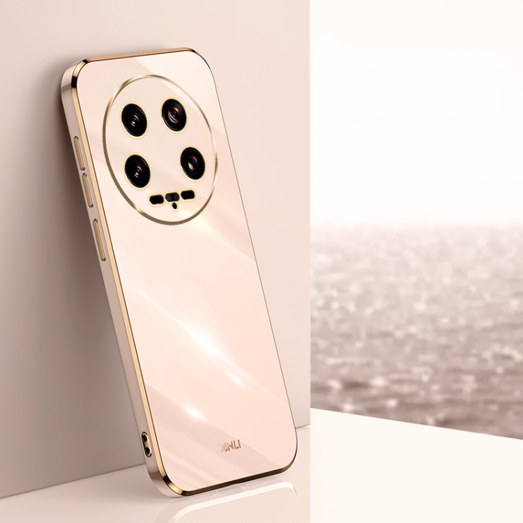 

For Xiaomi 14 Ultra 5G XINLI Straight Edge 6D Electroplate TPU Phone Case(Pink)