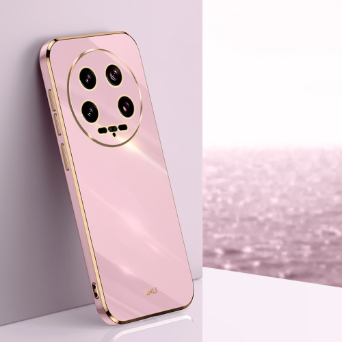 

For Xiaomi 14 Ultra 5G XINLI Straight 6D Plating Gold Edge TPU Phone Case(Cherry Purple)