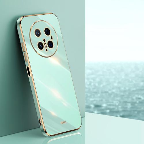 

For Huawei Mate 70 Pro / 70 Pro+ XINLI Straight 6D Plating Gold Edge TPU Phone Case(Mint Green)