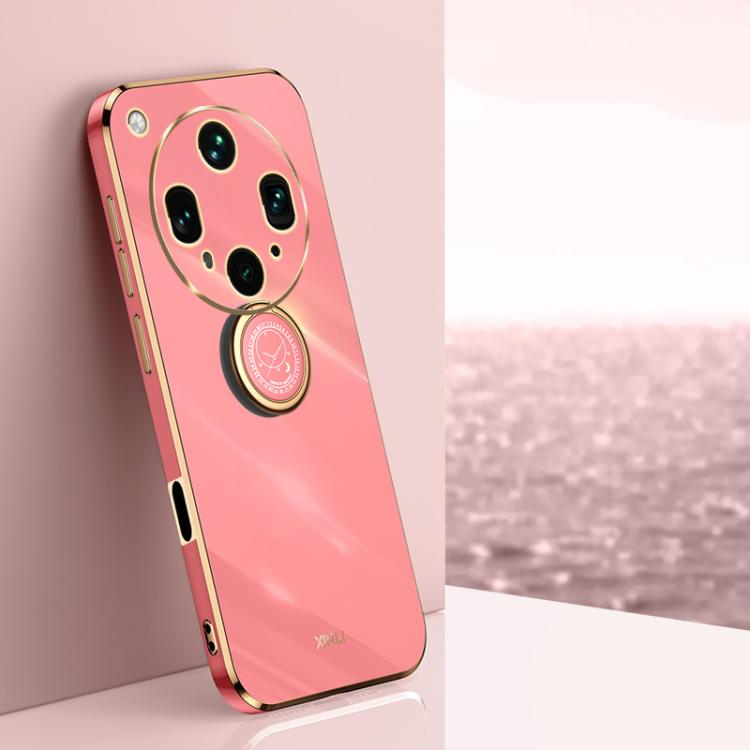 

For OPPO Find X8 Ultra XINLI Straight Edge 6D Electroplate TPU Phone Case with Ring Holder(Hawthorn Red)