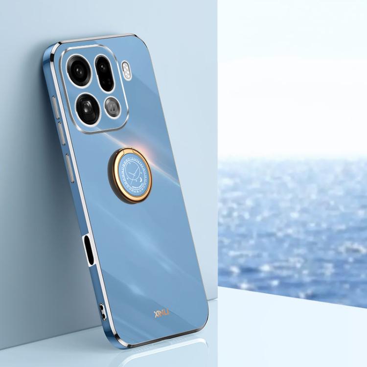 

For OPPO Find X9 Pro 5G XINLI Straight Edge 6D Electroplate TPU Phone Case with Ring Holder(Celestial Blue)