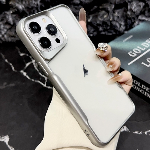 

For iPhone 15 Pro Max Blade Electroplating Frosted TPU Phone Case(Silver)