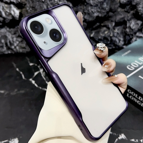 

For iPhone 15 Blade Electroplating Frosted TPU Phone Case(Purple)