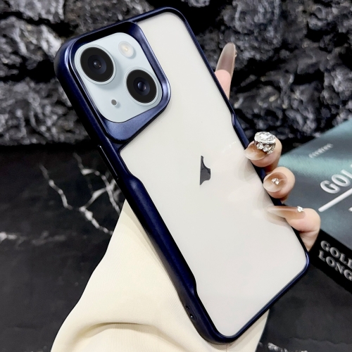 

For iPhone 15 Blade Electroplating Frosted TPU Phone Case(Blue)