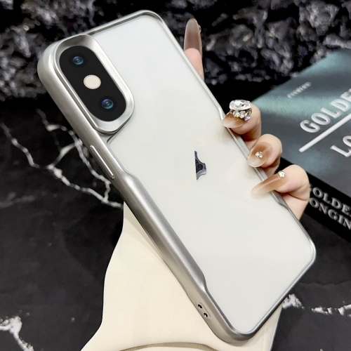 For iPhone X / XS Blade Electroplating Frosted TPU Phone Case(Silver)
