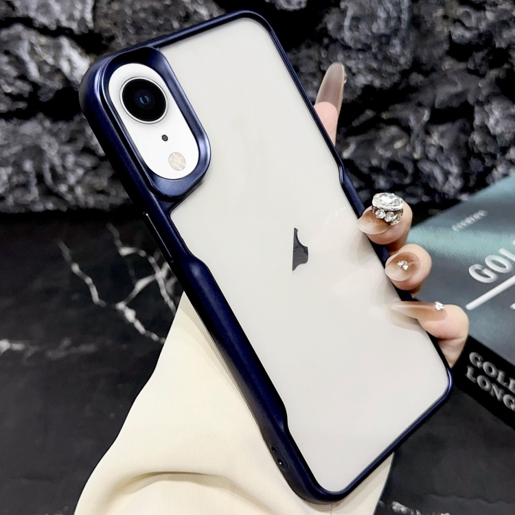 

For iPhone XR Blade Electroplating Frosted TPU Phone Case(Blue)