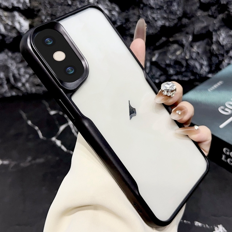 

For iPhone XS Max Blade Electroplating Frosted TPU Phone Case(Black)