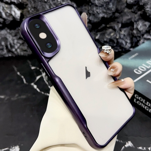 

For iPhone XS Max Blade Electroplating Frosted TPU Phone Case(Purple)