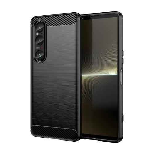 

For Sony Xperia 1 VI Brushed Texture Carbon Fiber TPU Phone Case(Black)