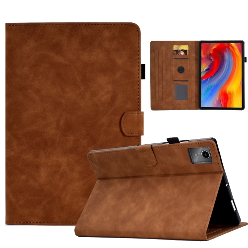 

For Lenovo Tab M11 / Xiaoxin Pad 11 2024 Smile Embossed Smart Leather Tablet Case(Brown)