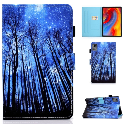 

For Lenovo Tab M11 / Xiaoxin Pad 11 2024 Colored Drawing Stitching Smart Leather Tablet Case(Forest)