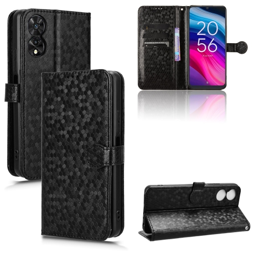 

For TCL 50SE Honeycomb Dot Texture Leather Phone Case(Black)