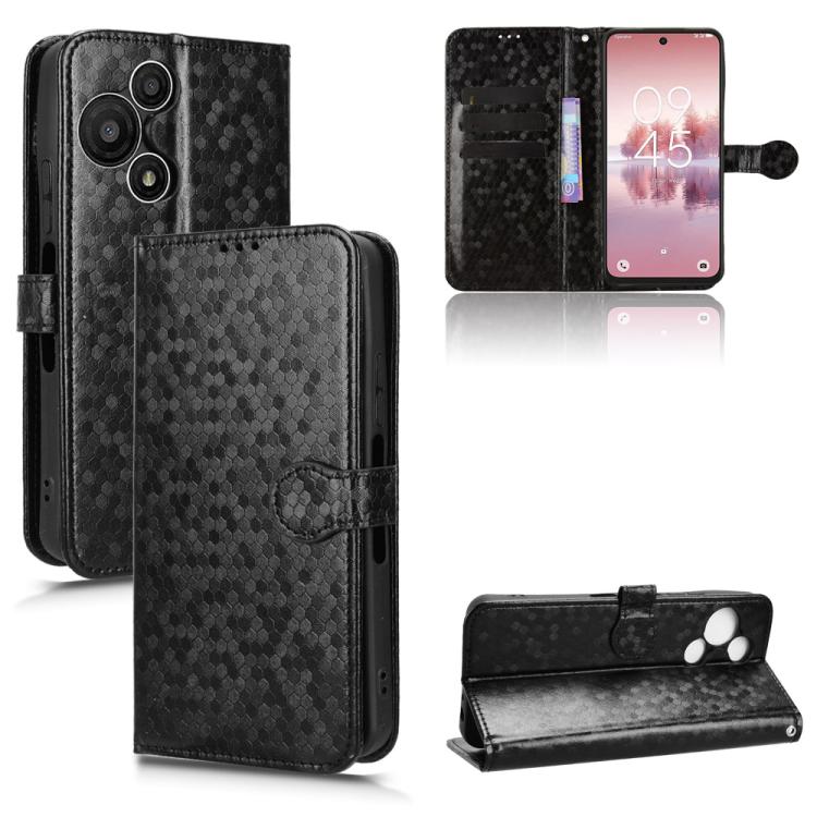 

For TCL 60 SE NxtPaper 5G Honeycomb Dot Texture Leather Phone Case(Black)