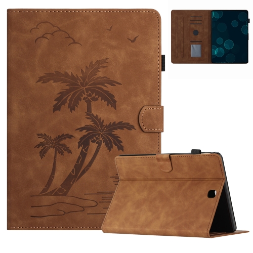 

For Samsung Galaxy Tab A 9.7 T550/T555C Coconut Tree Embossed Smart Leather Tablet Case(Brown)