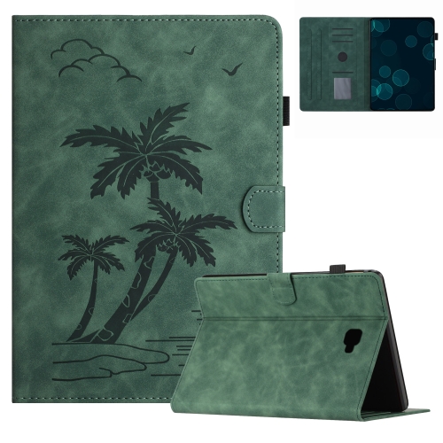 

For Samsung Galaxy Tab A 10.1 T580/T585 Coconut Tree Embossed Smart Leather Tablet Case(Green)